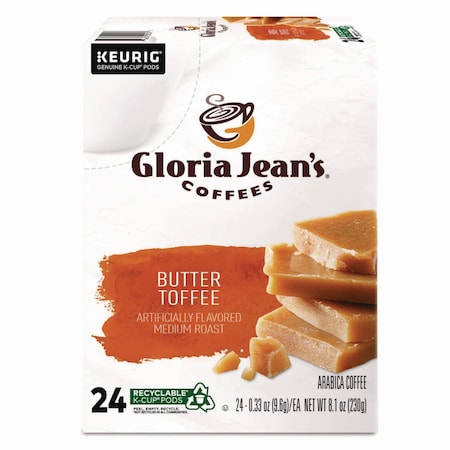 Gloria Jeans Coffee, Butter Toffee, K-Cup, Coffee, 0.88 lbs, 24 PK 60051-012
